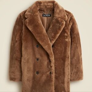 J. Crew Women's Brown Faux Fur Coat